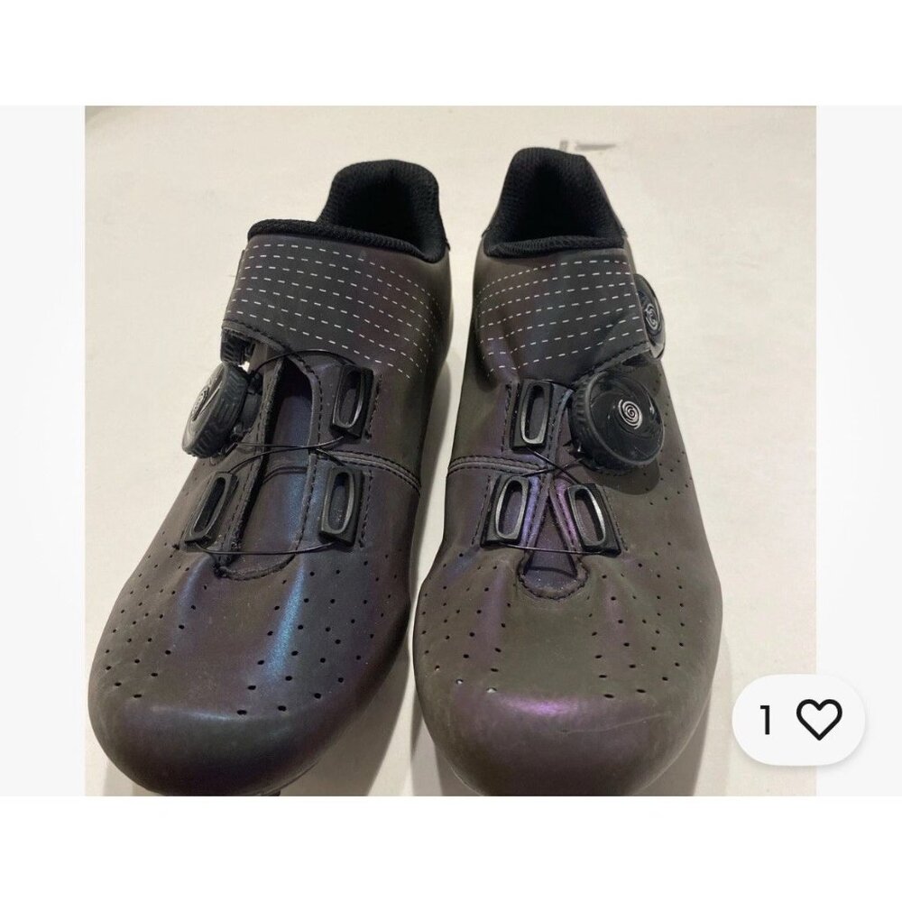 Speed Iridescent Cycling Shoes Sz 38 (7.5)Women's Road Bike Cleats Purple Blue